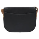 Christian Dior Shoulder Bag Leather Black Gold Auth BA3573-3