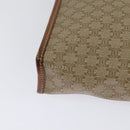 CELINE Macadam Canvas Shoulder Bag Beige Auth BA3577-16