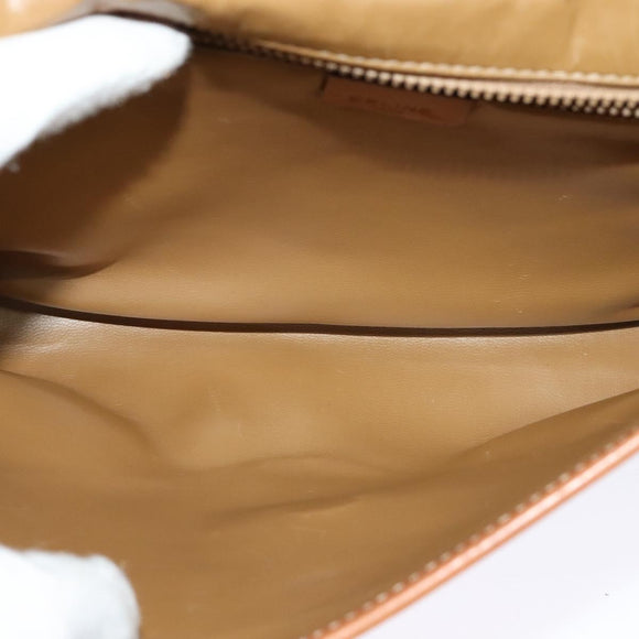 CELINE Macadam Canvas Shoulder Bag Beige Auth BA3577