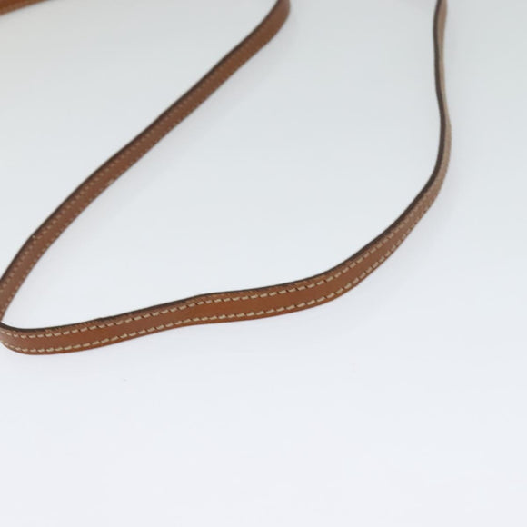 CELINE Macadam Canvas Shoulder Bag Beige Auth BA3577