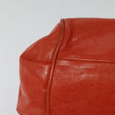 Chloe Etel Handtas Leer 2-weg Oranje Goud Auth BA3578-9
