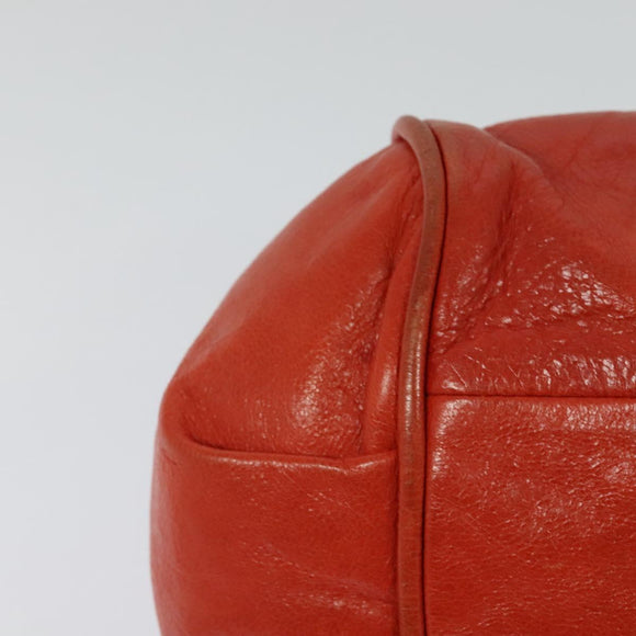 Chloe Etel Hand Bag Leather 2way Orange Gold Auth BA3578