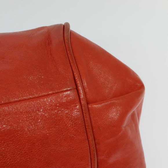 Chloe Etel Handtas Leer 2-weg Oranje Goud Auth BA3578