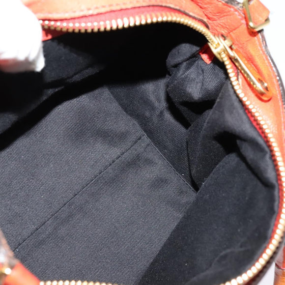 Chloe Etel Handtas Leer 2-weg Oranje Goud Auth BA3578
