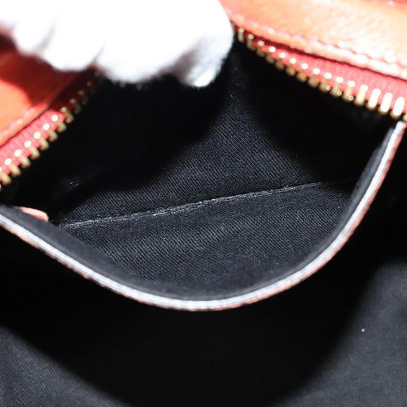 Chloe Etel Handtas Leer 2-weg Oranje Goud Auth BA3578