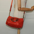 Chloe Etel Handtas Leer 2-weg Oranje Goud Auth BA3578-22