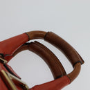Chloe Etel Hand Bag Leather 2way Orange Gold Auth BA3578-8