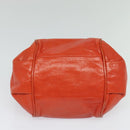 Chloe Etel Handtas Leer 2-weg Oranje Goud Auth BA3578-5