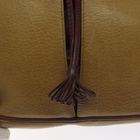 CARTIER Must Line Shoulder Bag Leather Brown Gold Auth BA3580