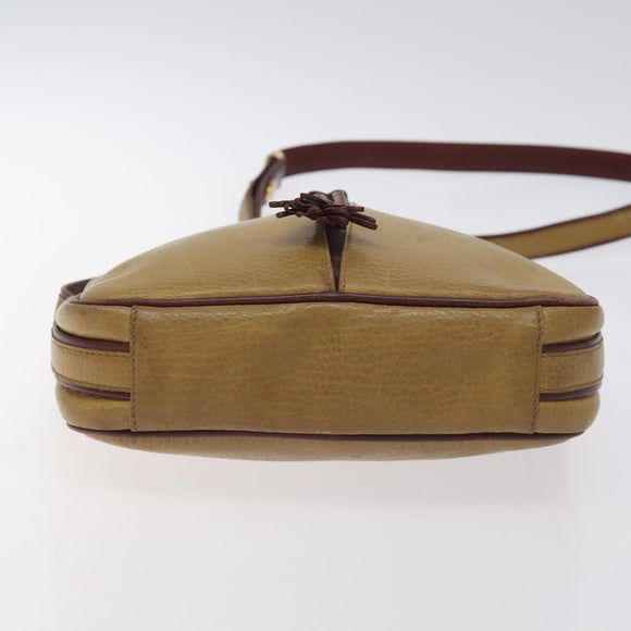 CARTIER Must Line Shoulder Bag Leather Brown Gold Auth BA3580