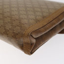 CELINE Macadam Canvas Shoulder Bag Brown Gold Auth BA3592-15