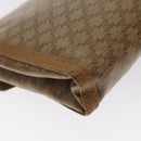 CELINE Macadam Canvas Shoulder Bag Brown Gold Auth BA3592-16