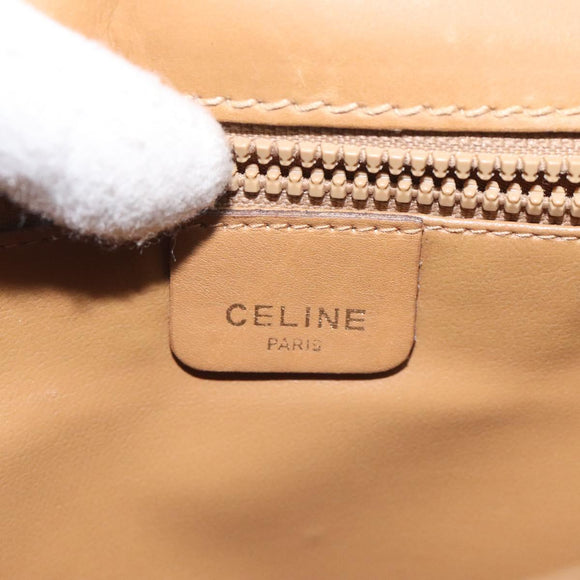CELINE Macadam Canvas Shoulder Bag Brown Gold Auth BA3592