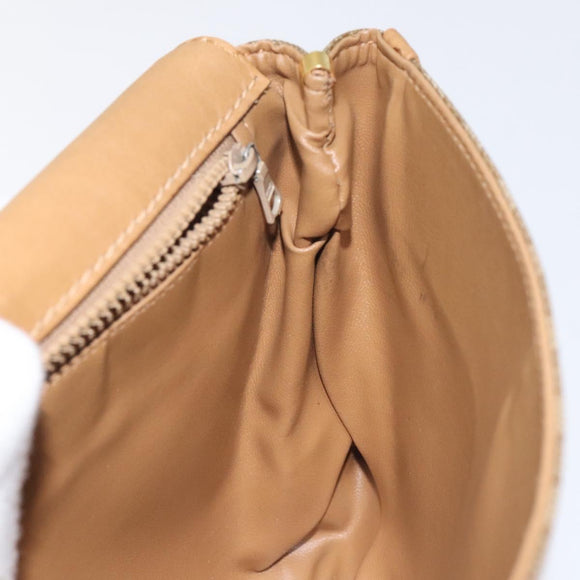 CELINE Macadam Canvas Shoulder Bag Brown Gold Auth BA3592