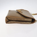 CELINE Macadam Canvas Shoulder Bag Brown Gold Auth BA3592-3