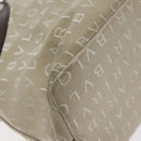 BVLGARI Logo Mania Hand Bag Canvas Beige Silver Auth BA3600-16