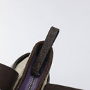 BVLGARI Logo Mania Hand Bag Canvas Beige Silver Auth BA3600-10