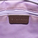 BVLGARI Logo Mania Hand Bag Canvas Beige Silver Auth BA3600-18