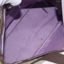 BVLGARI Logo Mania Hand Bag Canvas Beige Silver Auth BA3600-11