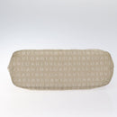 BVLGARI Logo Mania Hand Bag Canvas Beige Silver Auth BA3600-5