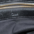 Chloe Etel Hand Bag Leather 2way Black Gold Auth BA3601-18