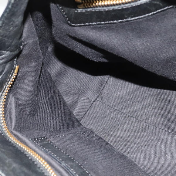 Chloe Etel Hand Bag Leather 2way Black Gold Auth BA3601