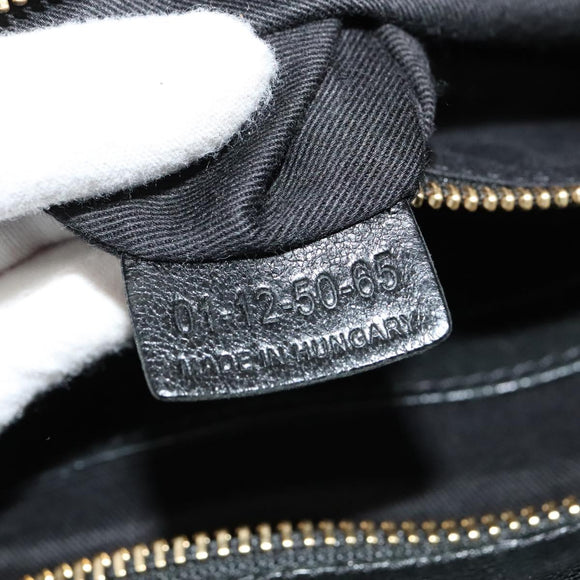 Chloe Etel Hand Bag Leather 2way Black Gold Auth BA3601