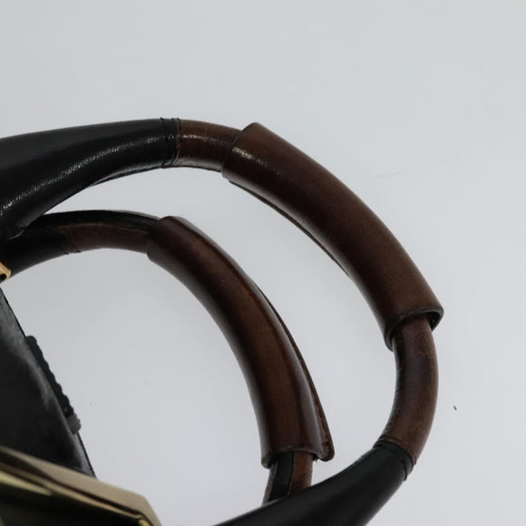 Chloe Etel Hand Bag Leather 2way Black Gold Auth BA3601