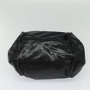 Chloe Etel Hand Bag Leather 2way Black Gold Auth BA3601-5