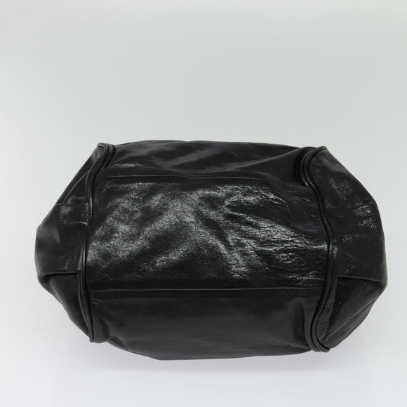 Chloe Etel Hand Bag Leather 2way Black Gold Auth BA3601