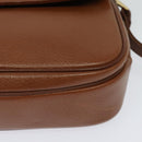 Burberrys Shoulder Bag Leather Brown Gold Auth BA3605-14