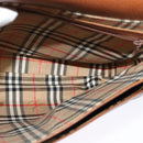 Burberrys Shoulder Bag Leather Brown Gold Auth BA3605-18