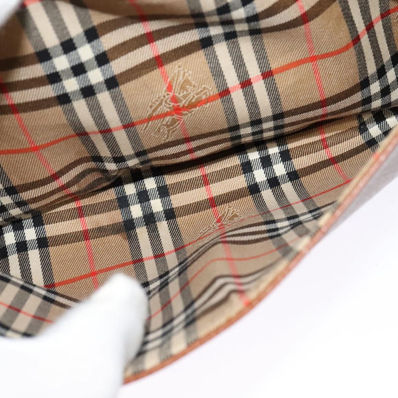 Burberrys Shoulder Bag Leather Brown Gold Auth BA3605