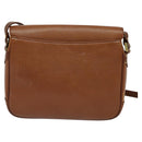 Burberrys Shoulder Bag Leather Brown Gold Auth BA3605-2
