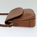 Burberrys Shoulder Bag Leather Brown Gold Auth BA3605-3