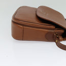 Burberrys Shoulder Bag Leather Brown Gold Auth BA3605-4