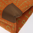 BVLGARI Logo Mania Shoulder Bag Canvas Orange Gold Auth BA3606-9