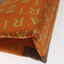 BVLGARI Logo Mania Shoulder Bag Canvas Orange Gold Auth BA3606-16