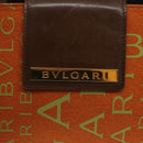 BVLGARI Logo Mania Shoulder Bag Canvas Orange Gold Auth BA3606-17