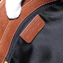 BVLGARI Logo Mania Shoulder Bag Canvas Orange Gold Auth BA3606-18