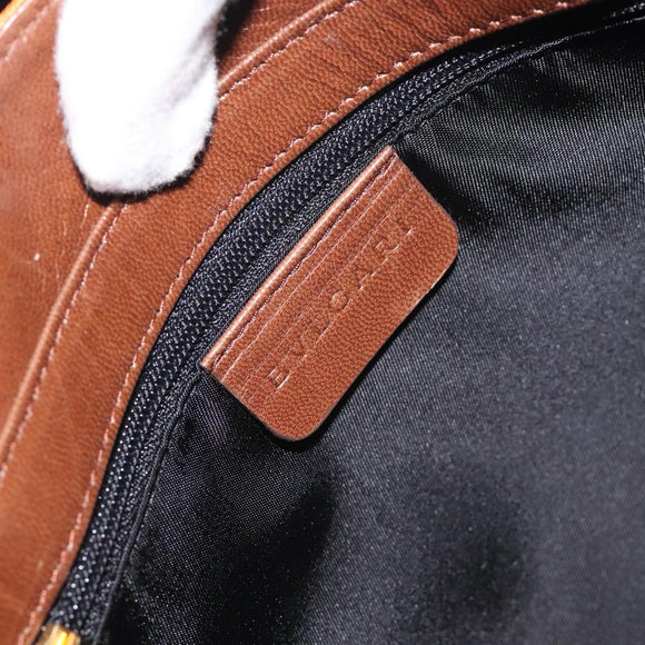 BVLGARI Logo Mania Shoulder Bag Canvas Orange Gold Auth BA3606