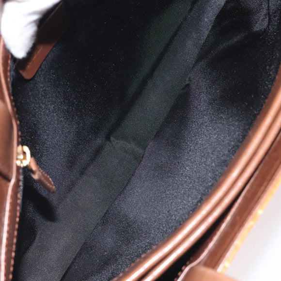 BVLGARI Logo Mania Shoulder Bag Canvas Orange Gold Auth BA3606