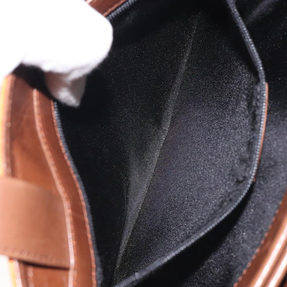 BVLGARI Logo Mania Shoulder Bag Canvas Orange Gold Auth BA3606