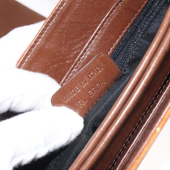 BVLGARI Logo Mania Shoulder Bag Canvas Orange Gold Auth BA3606