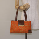 BVLGARI Logo Mania Shoulder Bag Canvas Orange Gold Auth BA3606-23