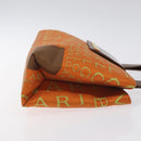 BVLGARI Logo Mania Shoulder Bag Canvas Orange Gold Auth BA3606-3