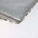 Miu Miu Pouch Leather Silver Auth BA3607-15