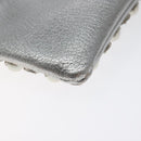 Miu Miu Pouch Leather Silver Auth BA3607-16