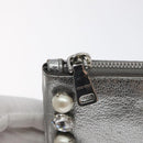 Miu Miu Pouch Leather Silver Auth BA3607-8