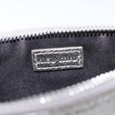 Miu Miu Pouch Leather Silver Auth BA3607-10